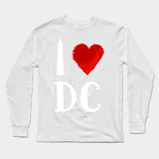 I Heart DC (remix,white) by Tai's Tees Long Sleeve T-Shirt